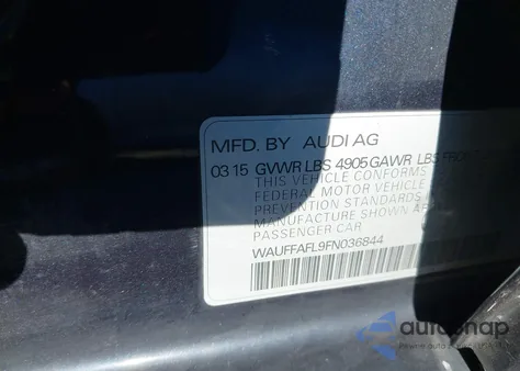 2015 Audi A4 2.0T Premium from USA, damaged, VIN WAUFFAFL9FN036844